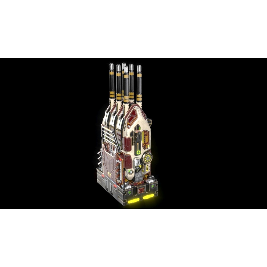 Imperial Spinal Assault Cannon 3D Model – PBR Military Weapon, FBX