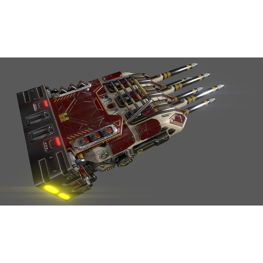 Imperial Spinal Assault Cannon 3D Model – PBR Military Weapon, FBX - View 10