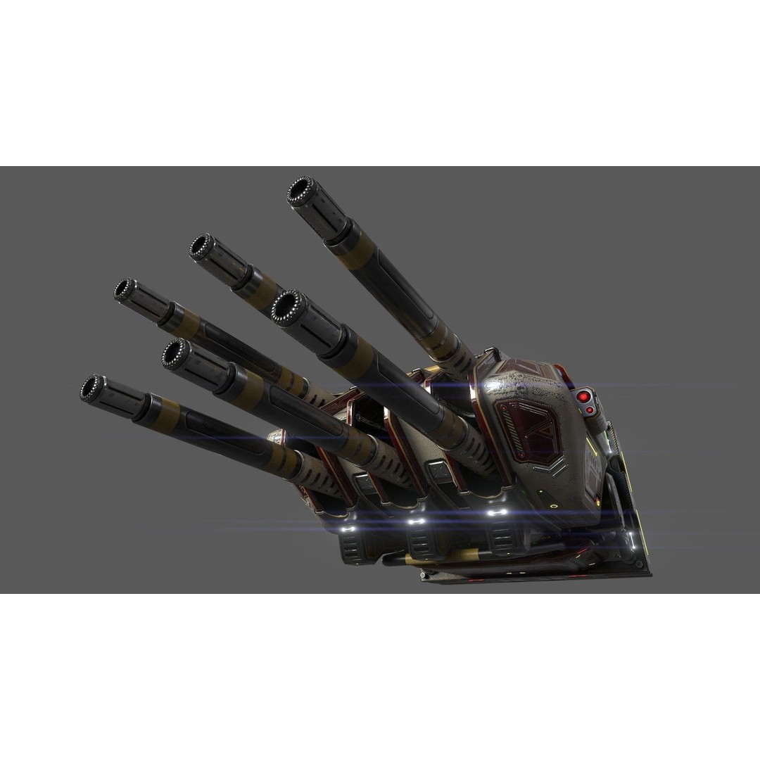 Imperial Spinal Assault Cannon 3D Model – PBR Military Weapon, FBX - View 11