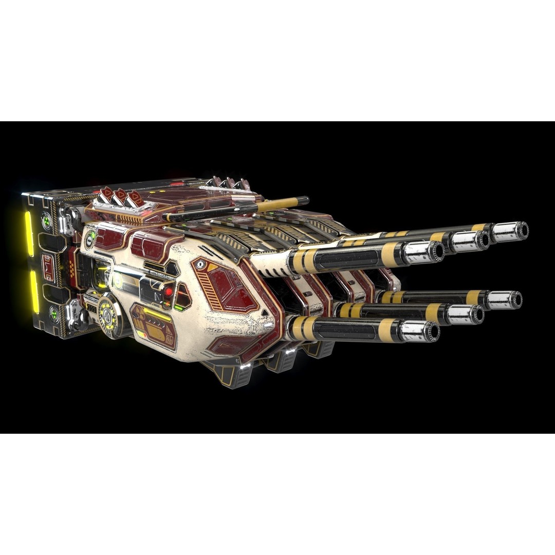 Imperial Spinal Assault Cannon 3D Model – PBR Military Weapon, FBX - View 13