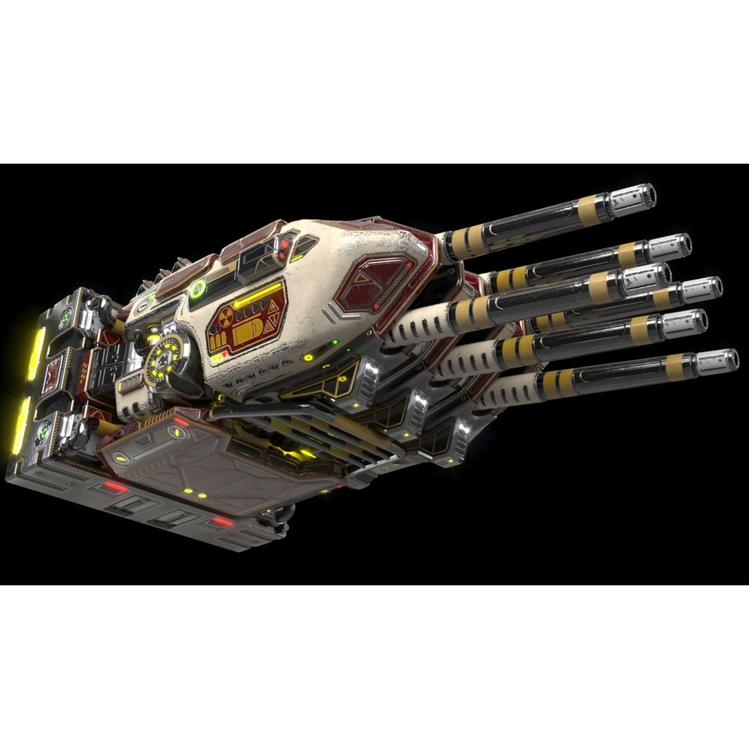 Imperial Spinal Assault Cannon 3D Model – PBR Military Weapon, FBX - View 14