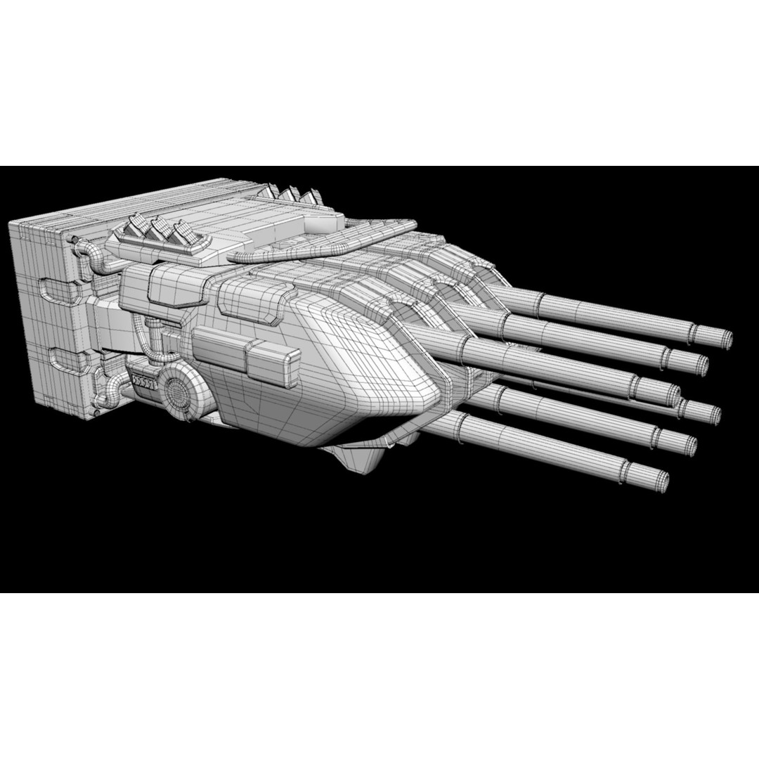 Imperial Spinal Assault Cannon 3D Model – PBR Military Weapon, FBX - View 17