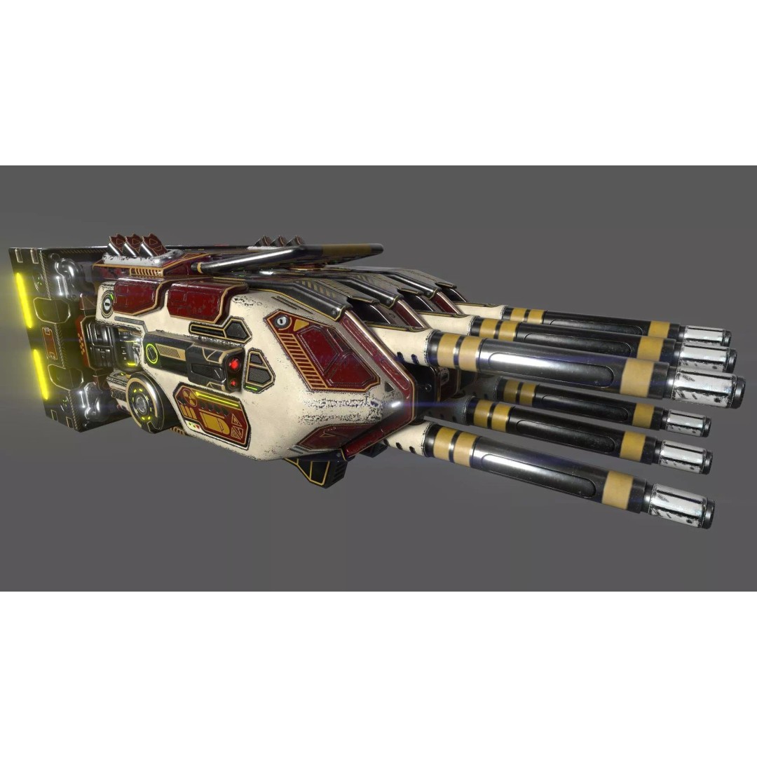 Imperial Spinal Assault Cannon 3D Model – PBR Military Weapon, FBX - View 2
