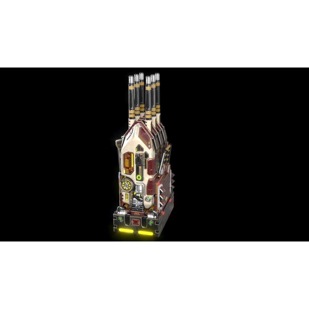 Imperial Spinal Assault Cannon 3D Model – PBR Military Weapon, FBX - View 23