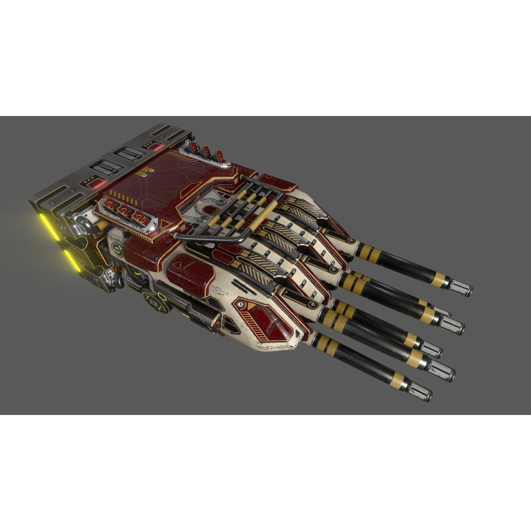 Imperial Spinal Assault Cannon 3D Model – PBR Military Weapon, FBX - View 3