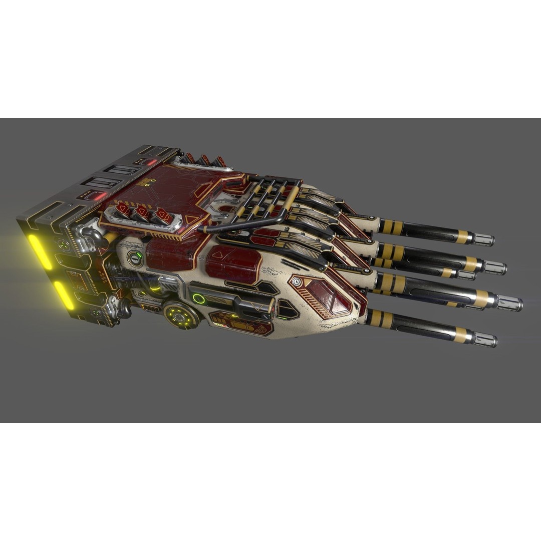 Imperial Spinal Assault Cannon 3D Model – PBR Military Weapon, FBX - View 6