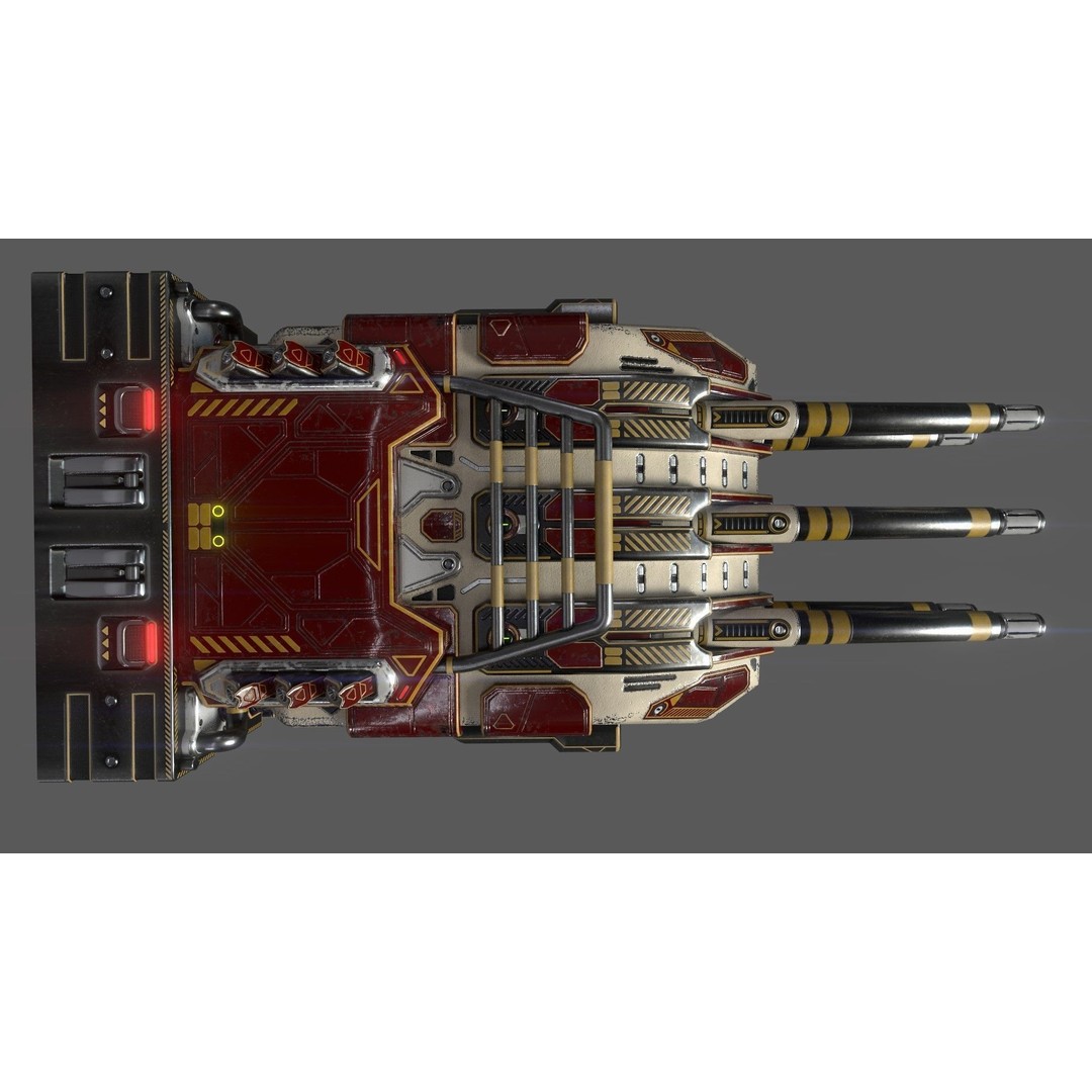 Imperial Spinal Assault Cannon 3D Model – PBR Military Weapon, FBX - View 8
