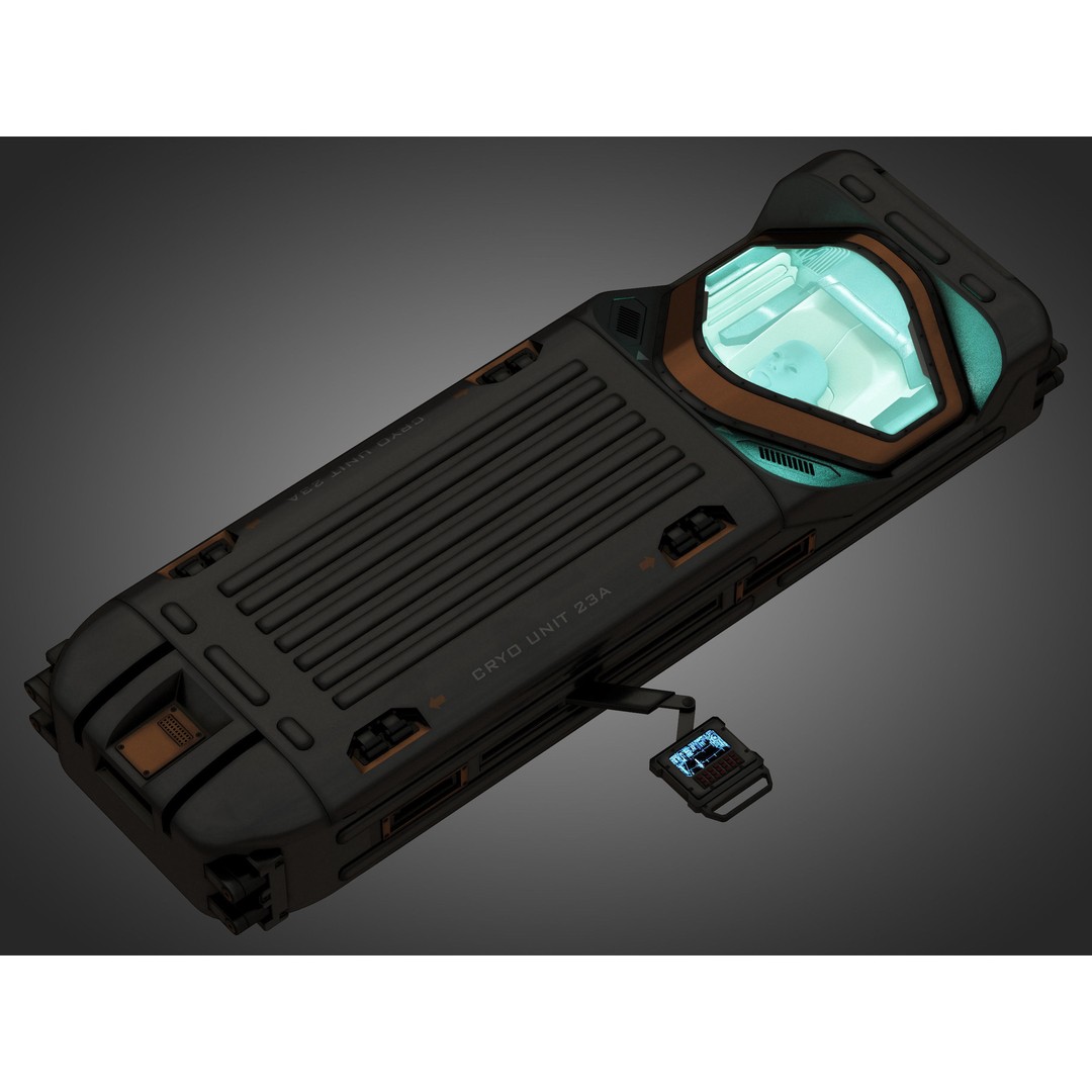 Sci-fi Cryo Chamber Cryopod 3D Model – High-Res PBR Asset, FBX, OBJ - View 17