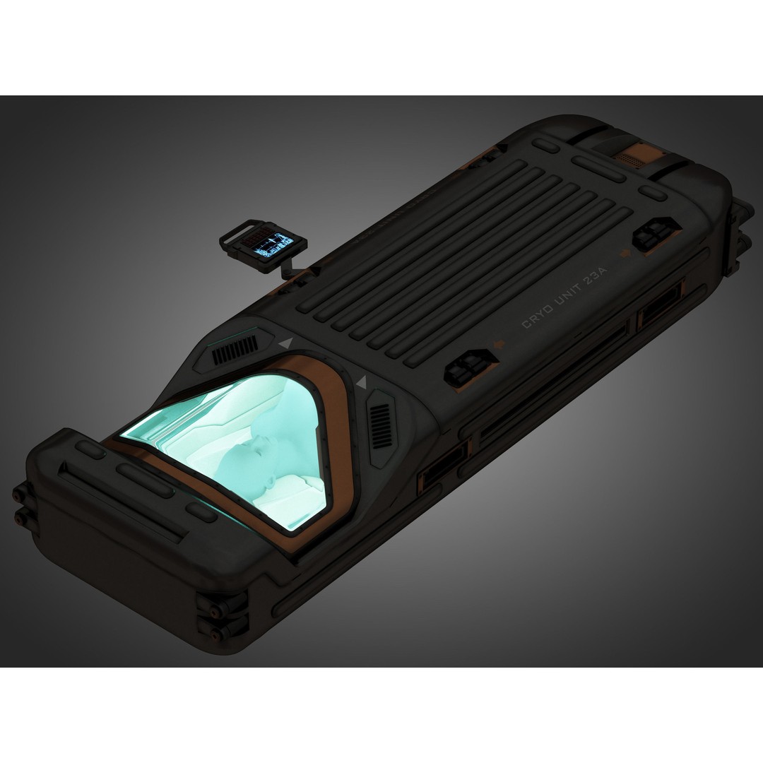 Sci-fi Cryo Chamber Cryopod 3D Model – High-Res PBR Asset, FBX, OBJ - View 18