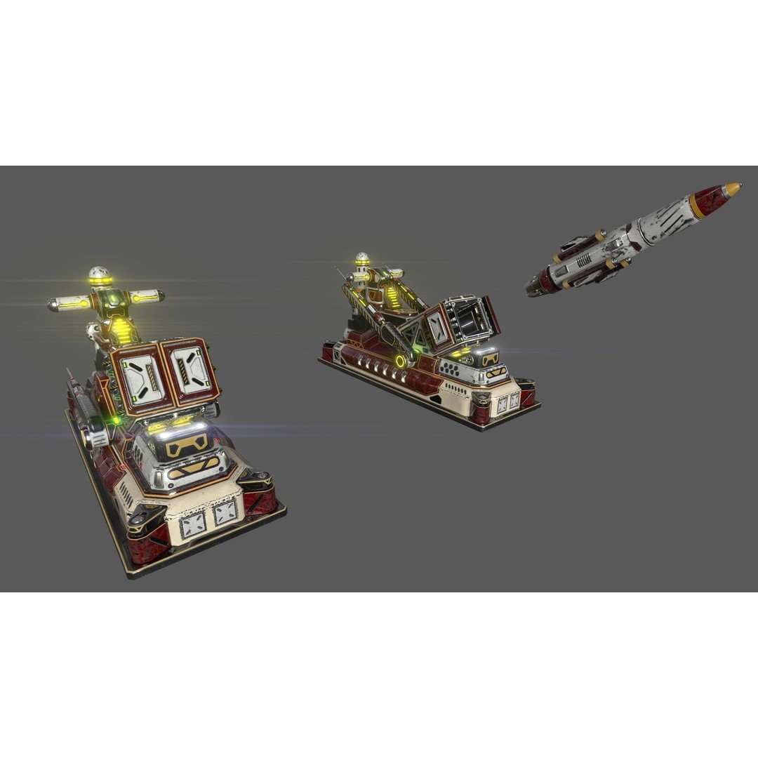 SX Imperial Cruise Missile Launcher 3D Model – PBR Textures, FBX Format - View 3
