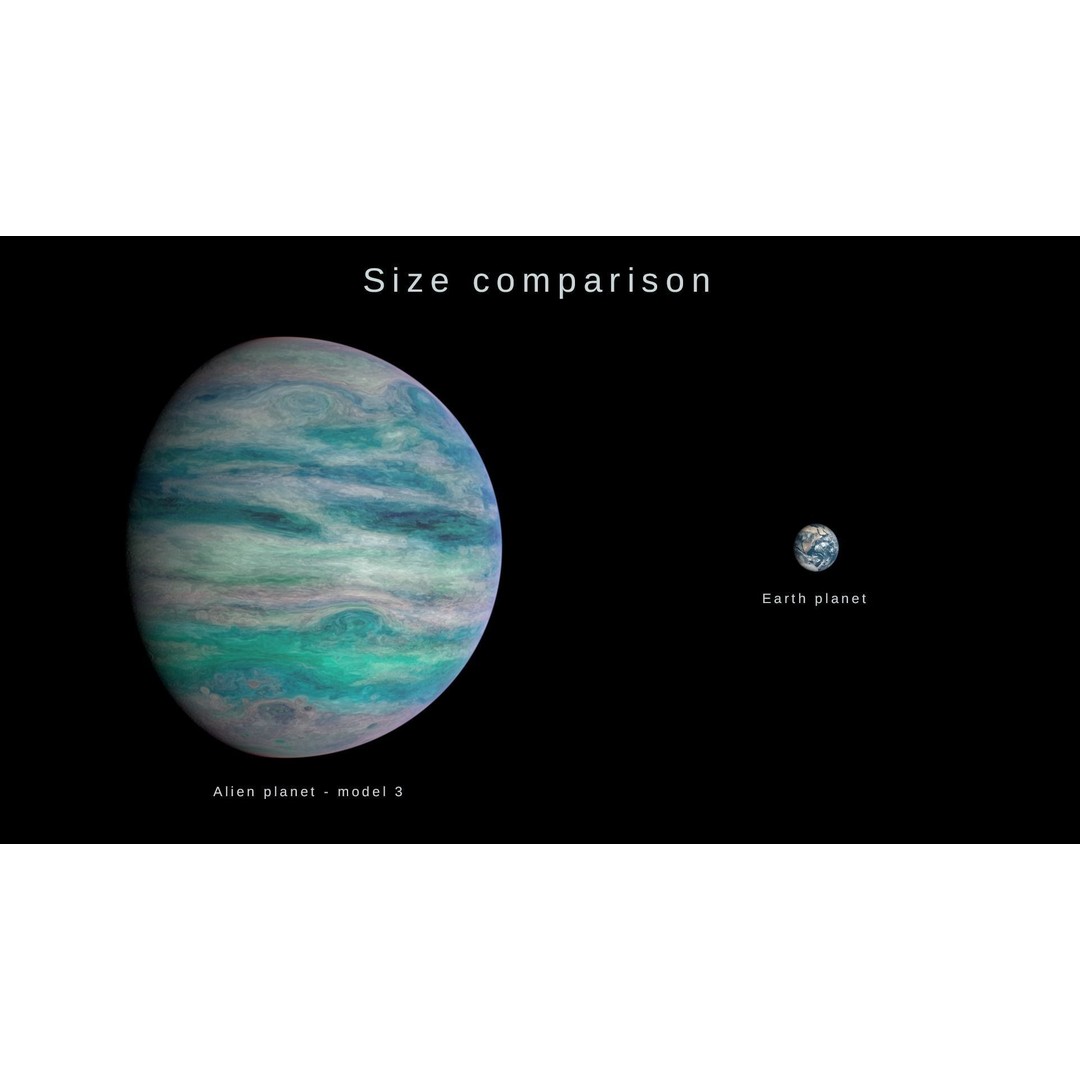 Alien Planet 3D Model – Warm Gas Giant, Low Poly, Blender & FBX - View 11