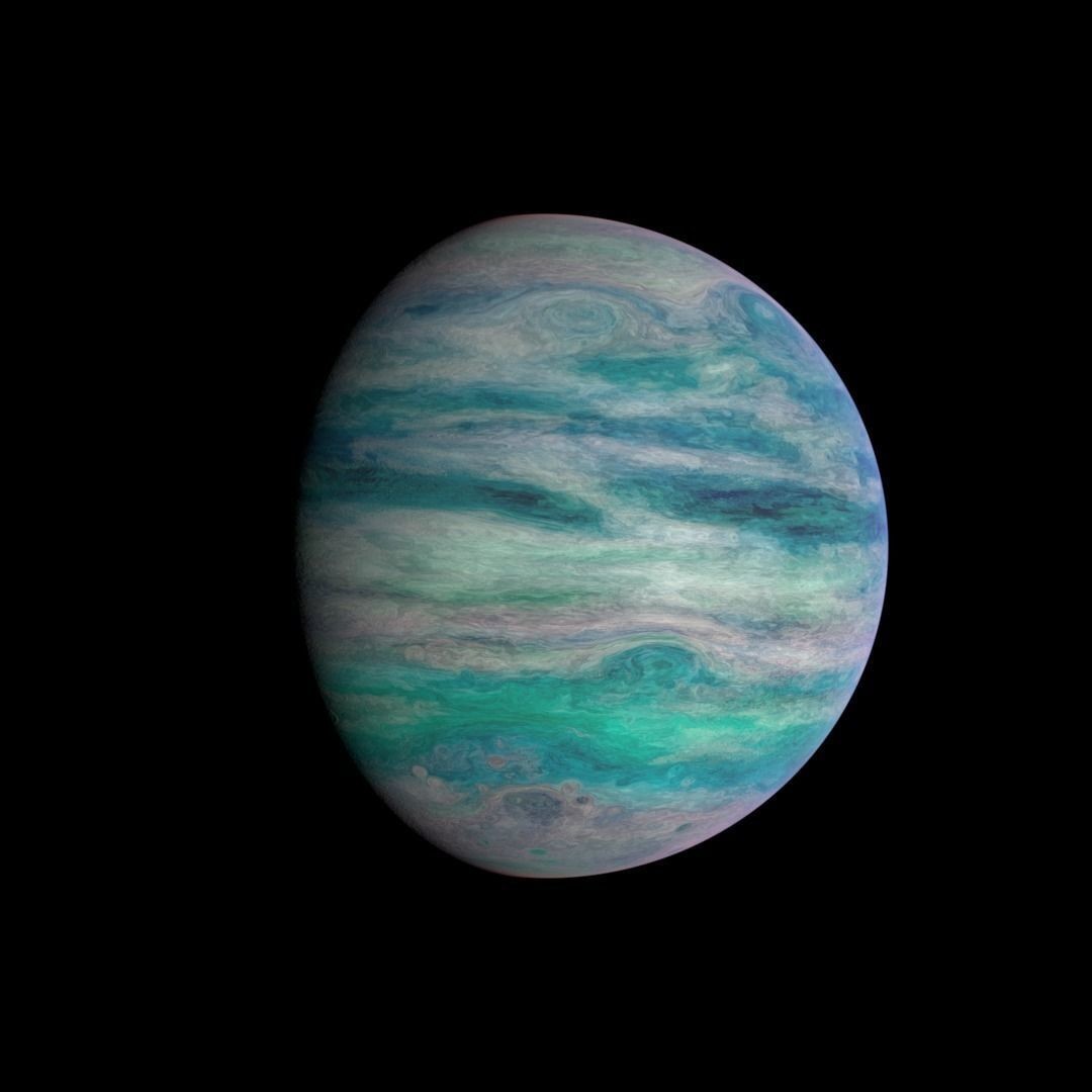 Alien Planet 3D Model – Warm Gas Giant, Low Poly, Blender & FBX - View 4