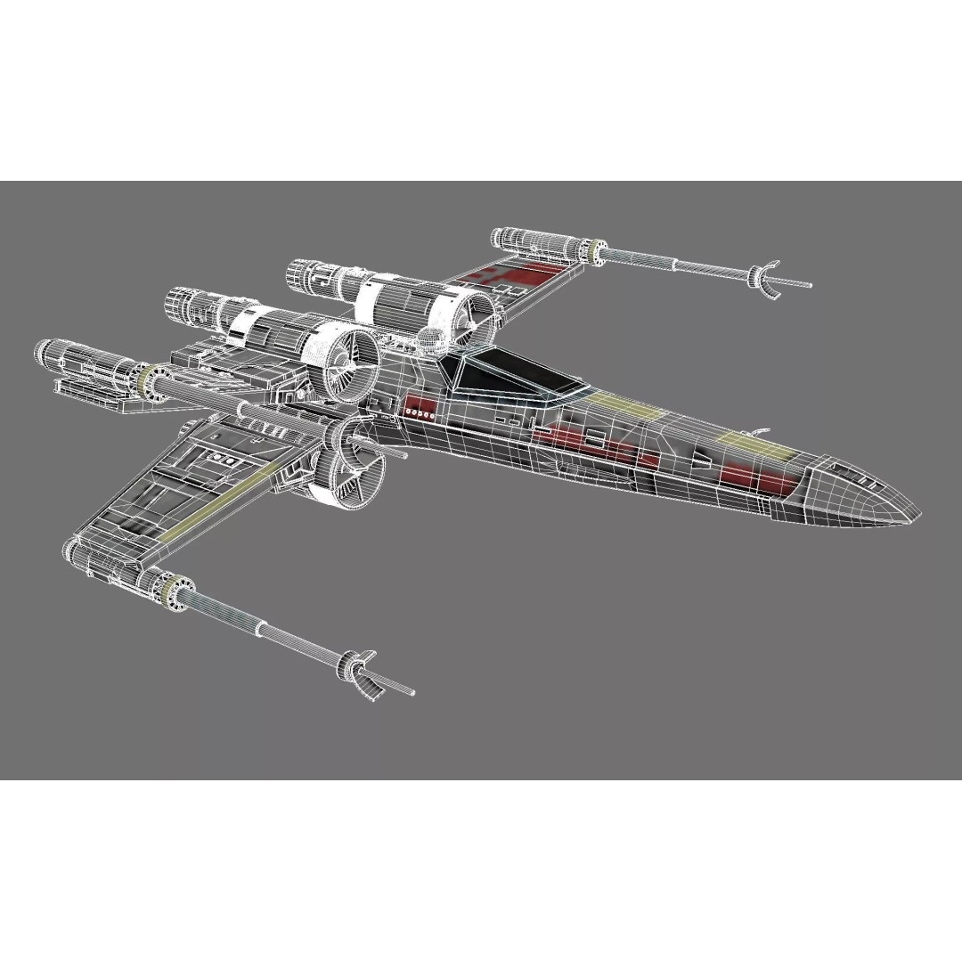 Star Wars X-Wing Fighter mk1 3D Model – High Detail PBR Spaceship, FBX - View 12