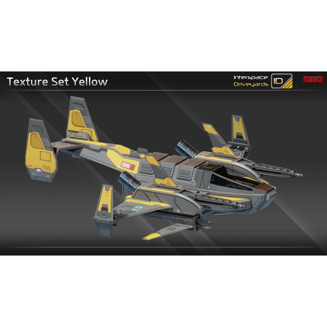 ISD Modular Bomber 3D Model – Low Poly Game Ready Spaceship, FBX