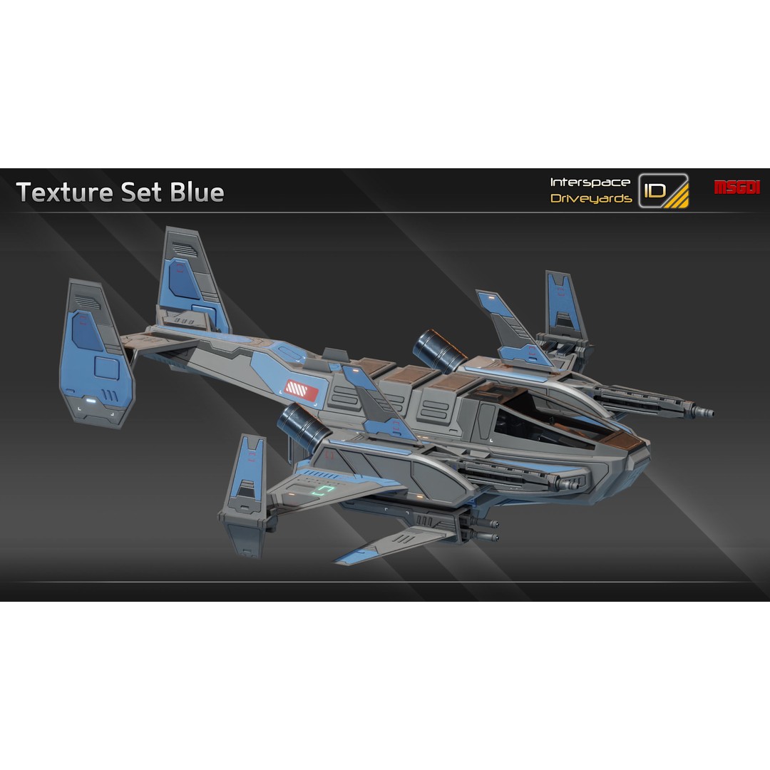 ISD Modular Bomber 3D Model – Low Poly Game Ready Spaceship, FBX - View 13