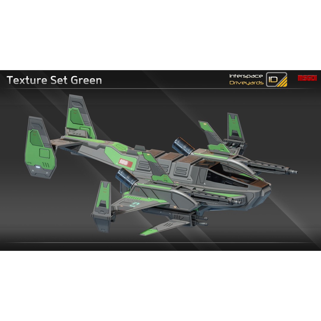 ISD Modular Bomber 3D Model – Low Poly Game Ready Spaceship, FBX - View 14