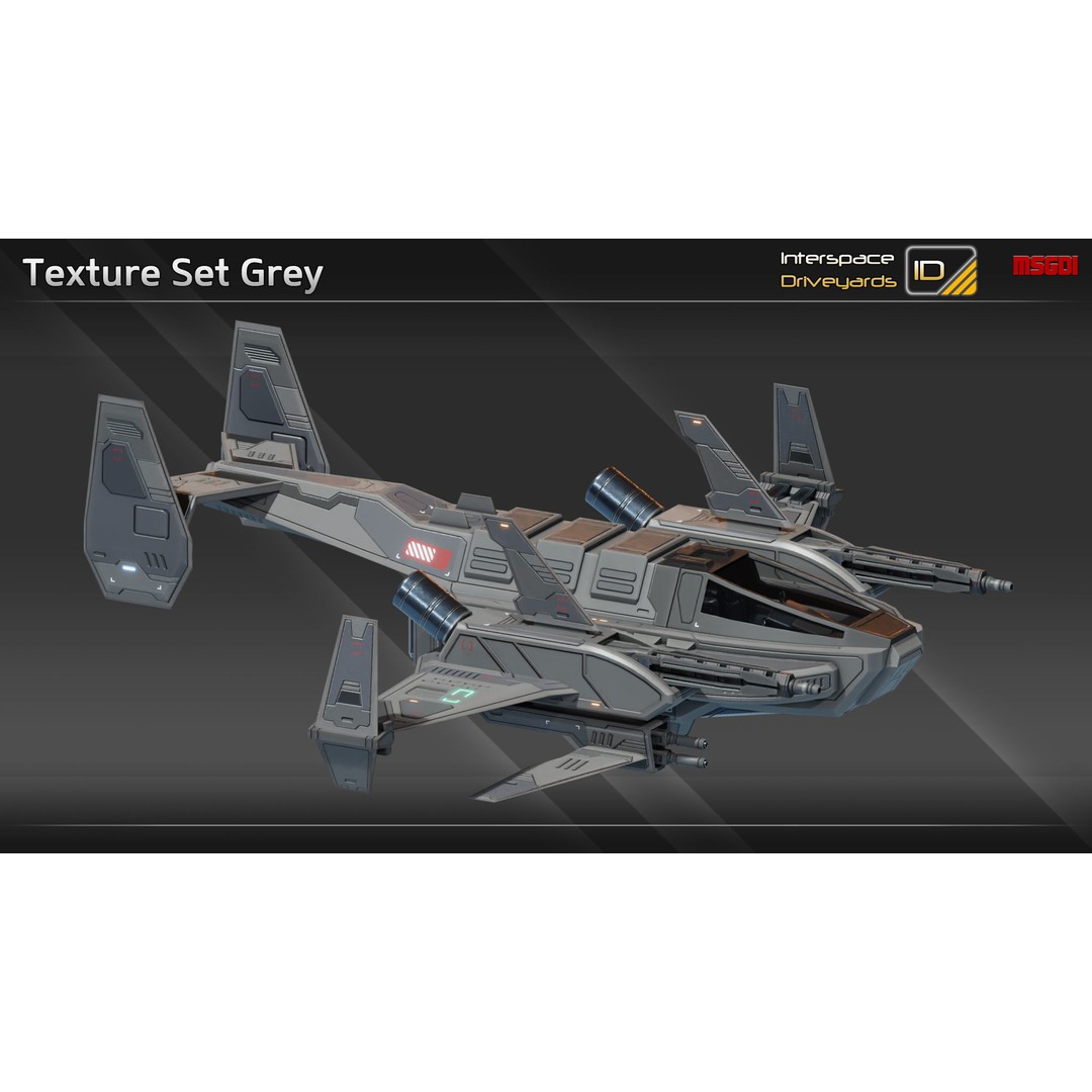 ISD Modular Bomber 3D Model – Low Poly Game Ready Spaceship, FBX - View 15