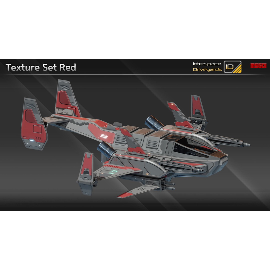 ISD Modular Bomber 3D Model – Low Poly Game Ready Spaceship, FBX - View 16
