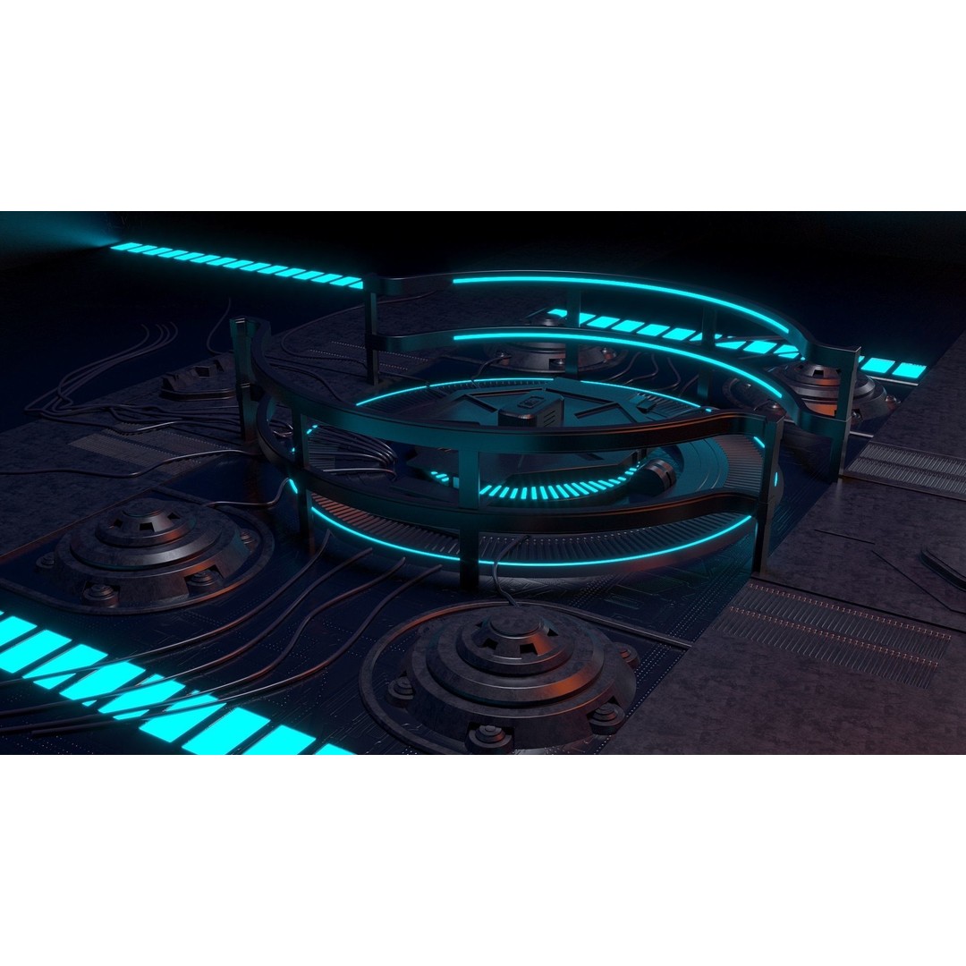 Sci-Fi Exhibition Stand 3D Model – High Poly Interior Asset, FBX, OBJ - View 10