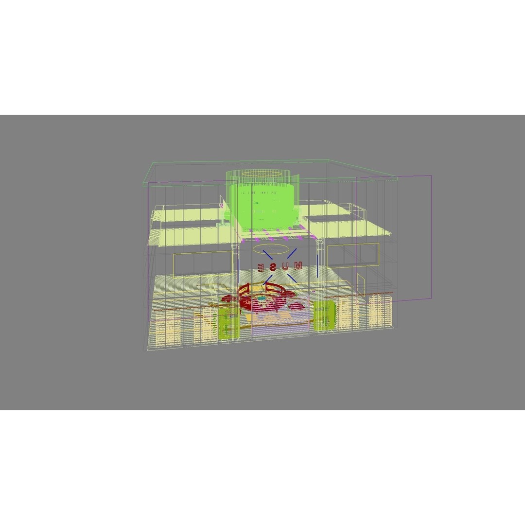Sci-Fi Exhibition Stand 3D Model – High Poly Interior Asset, FBX, OBJ - View 14