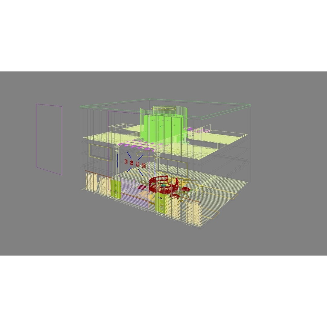 Sci-Fi Exhibition Stand 3D Model – High Poly Interior Asset, FBX, OBJ - View 24