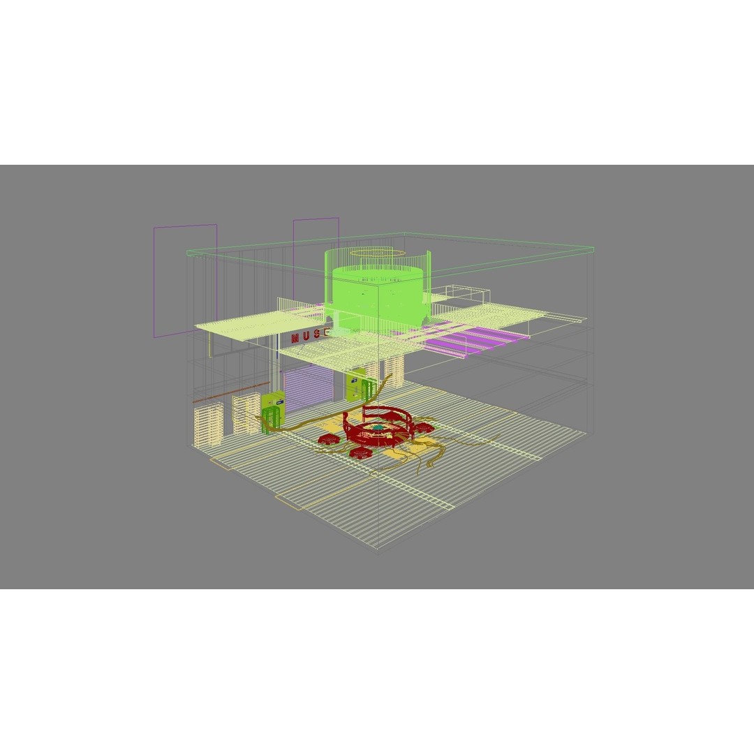 Sci-Fi Exhibition Stand 3D Model – High Poly Interior Asset, FBX, OBJ - View 27