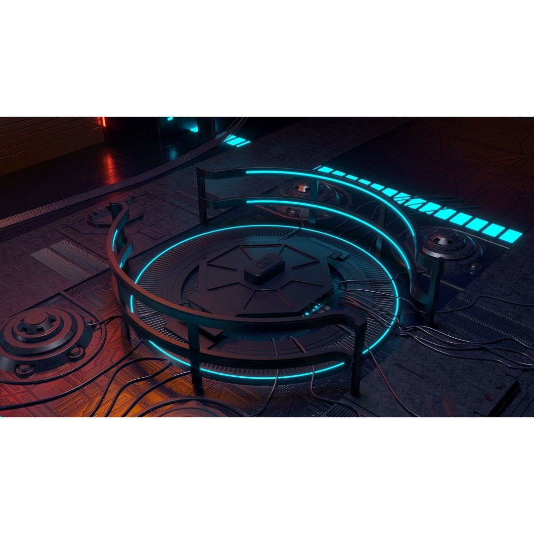 Sci-Fi Exhibition Stand 3D Model – High Poly Interior Asset, FBX, OBJ - View 7