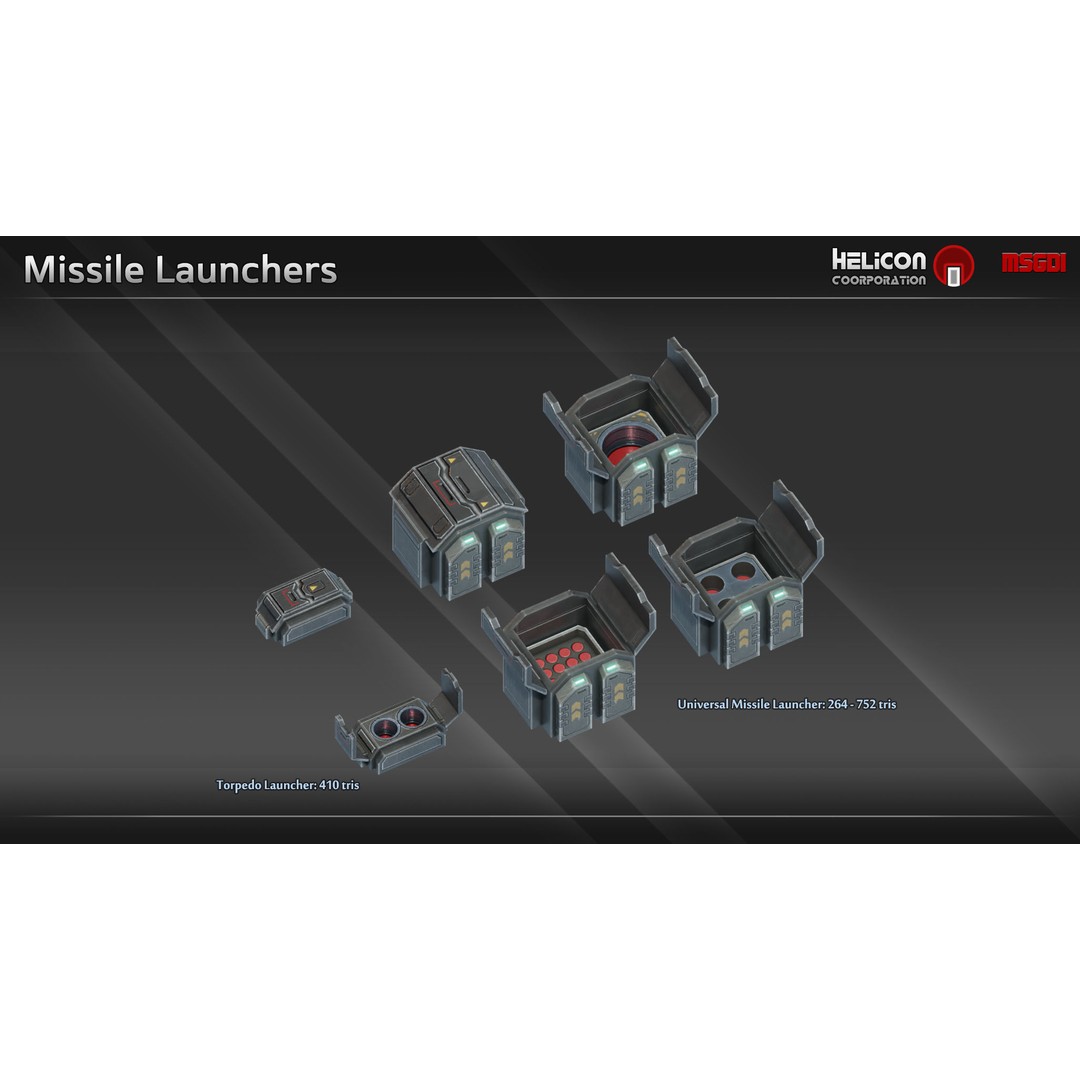 Chrone Class Battlecruiser 3D Model – Low Poly Game Ready Spaceship, FBX/OBJ - View 4