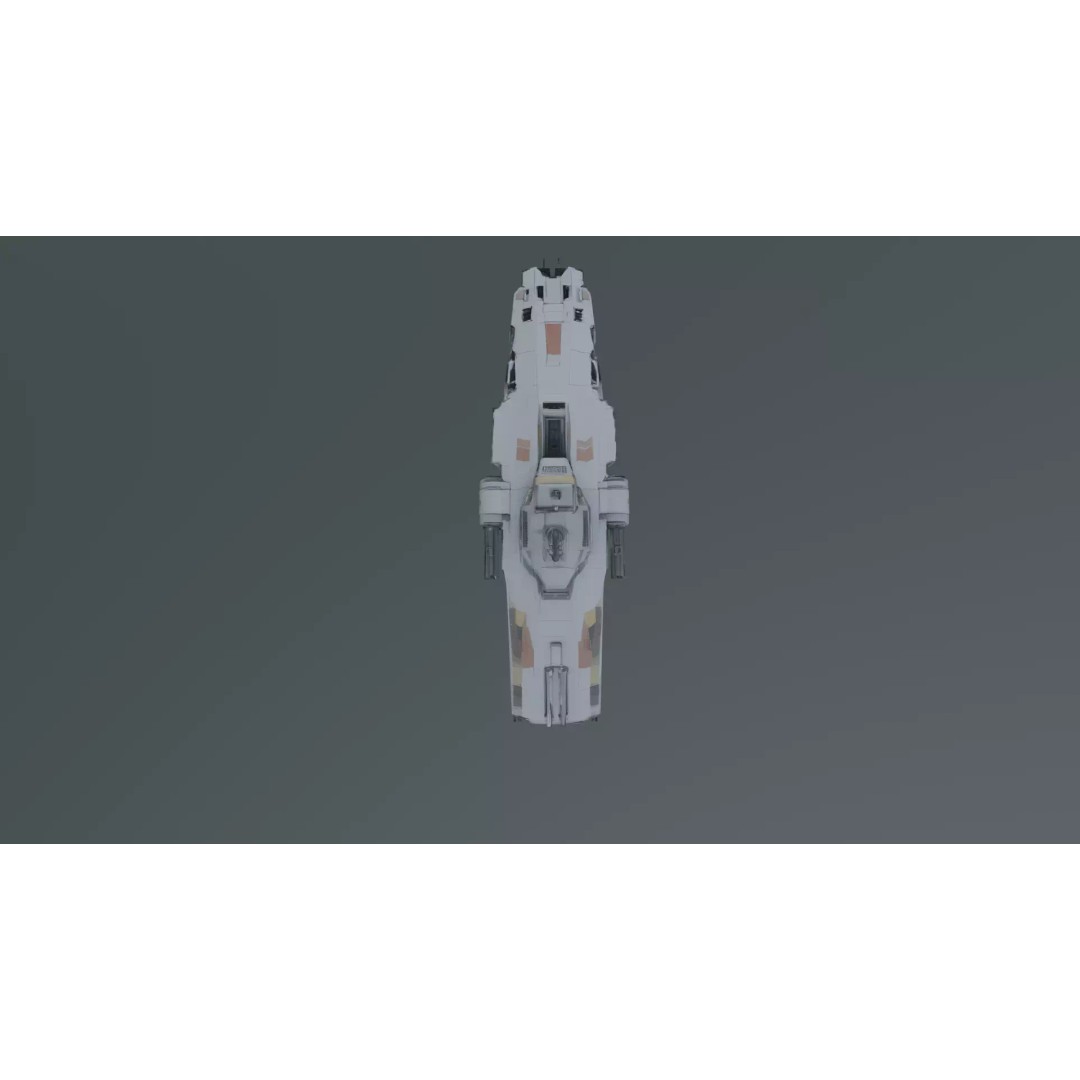 Destroyed Space Aircraft Carrier 3D Model – Futuristic Warship, FBX - View 7