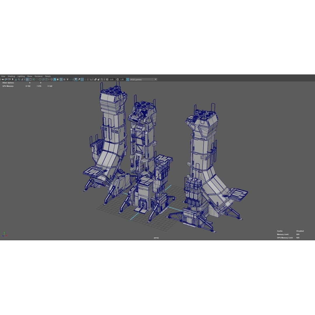 Sci-Fi Building 3D Model – Low Poly Concept Mesh, FBX