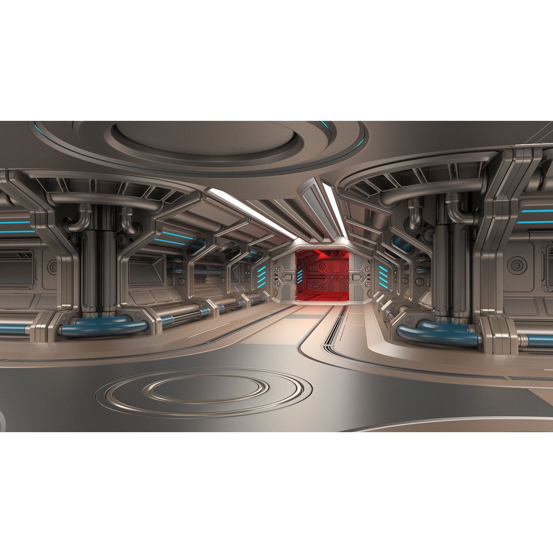 Sci-Fi Modular Corridor 3D Model – Low Poly Design, FBX/OBJ Formats - View 17