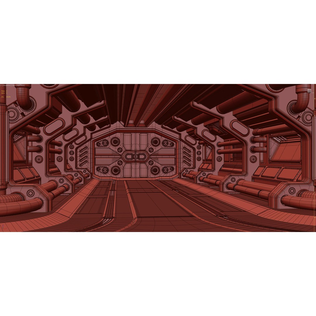Sci-Fi Modular Corridor 3D Model – Low Poly Design, FBX/OBJ Formats - View 19
