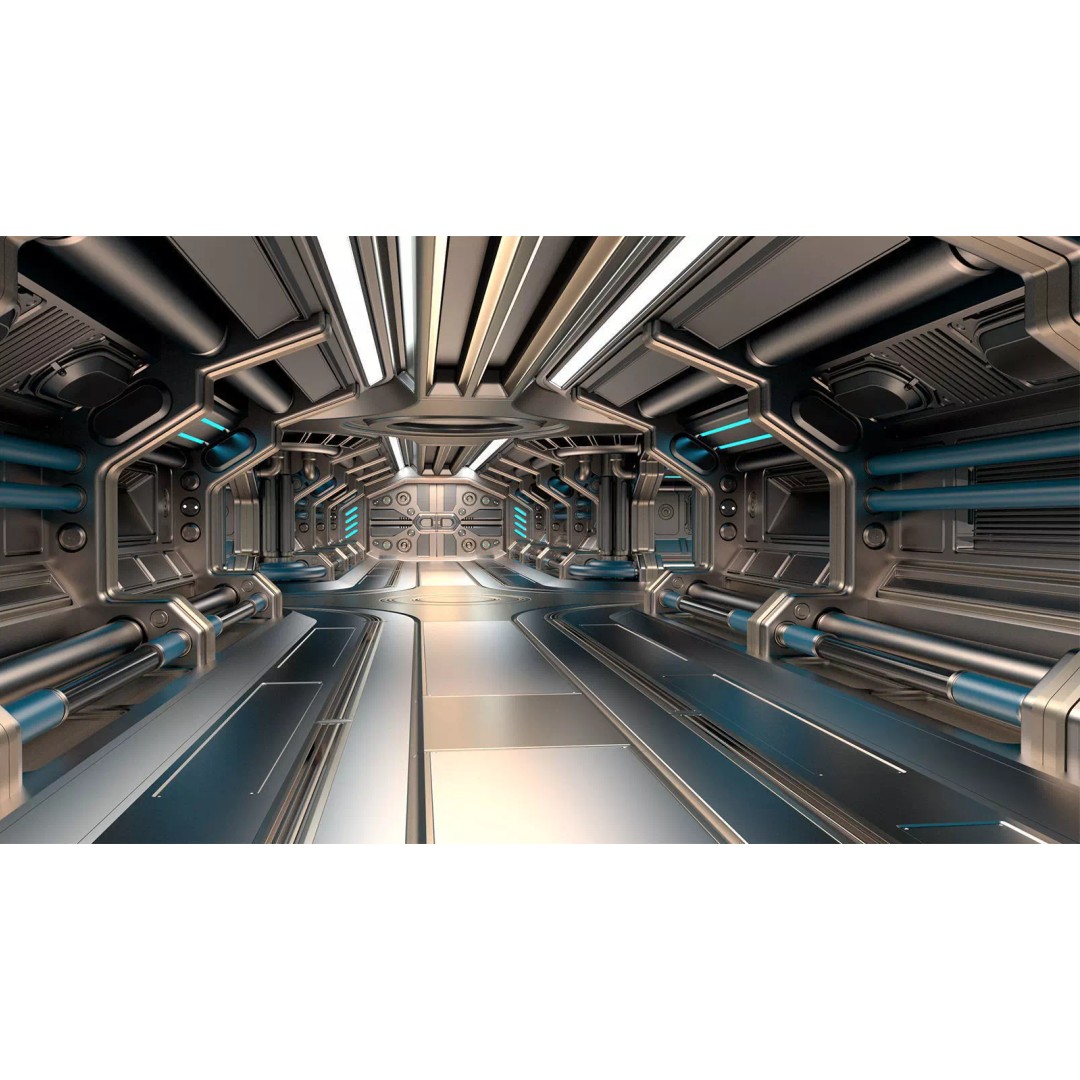 Sci-Fi Modular Corridor 3D Model – Low Poly Design, FBX/OBJ Formats - View 2