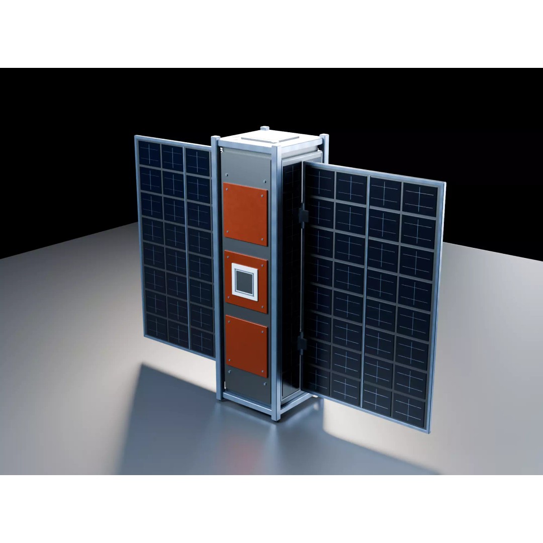3U CubeSat 3D Model – Low Poly Modular Asset with PBR Textures - View 3