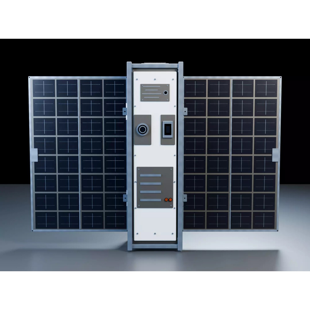 3U CubeSat 3D Model – Low Poly Modular Asset with PBR Textures - View 4