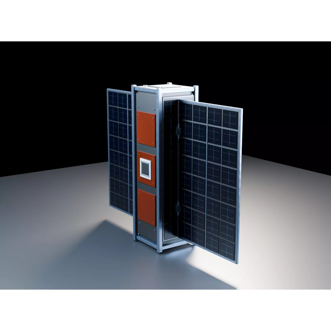 3U CubeSat 3D Model – Low Poly Modular Asset with PBR Textures - View 7
