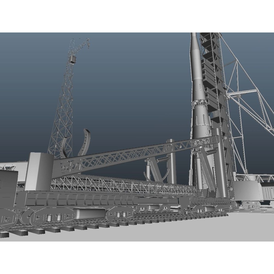 N-1 Rocket Launch Pad 3D Model – High Poly Educational Asset, Blender