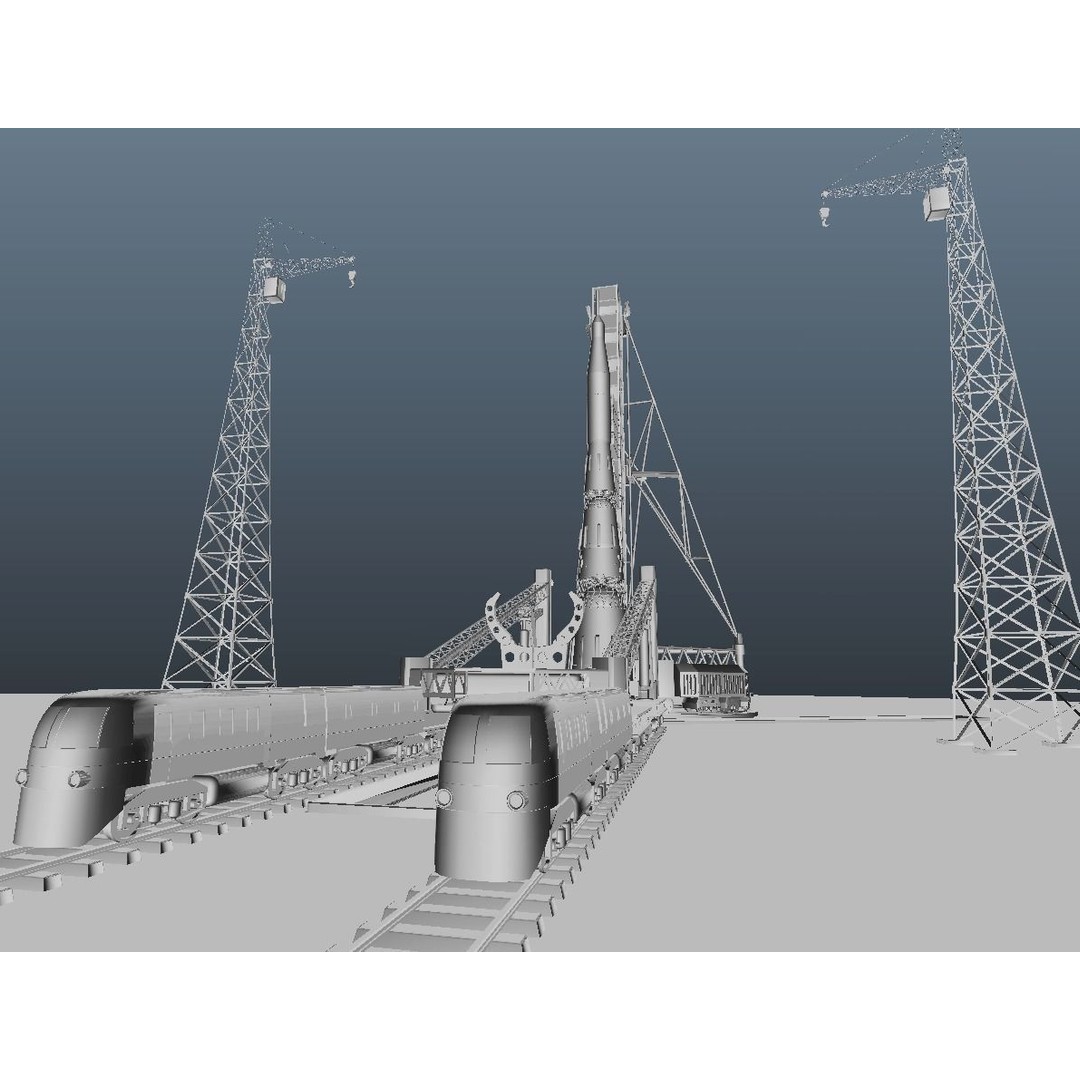 N-1 Rocket Launch Pad 3D Model – High Poly Educational Asset, Blender - View 17