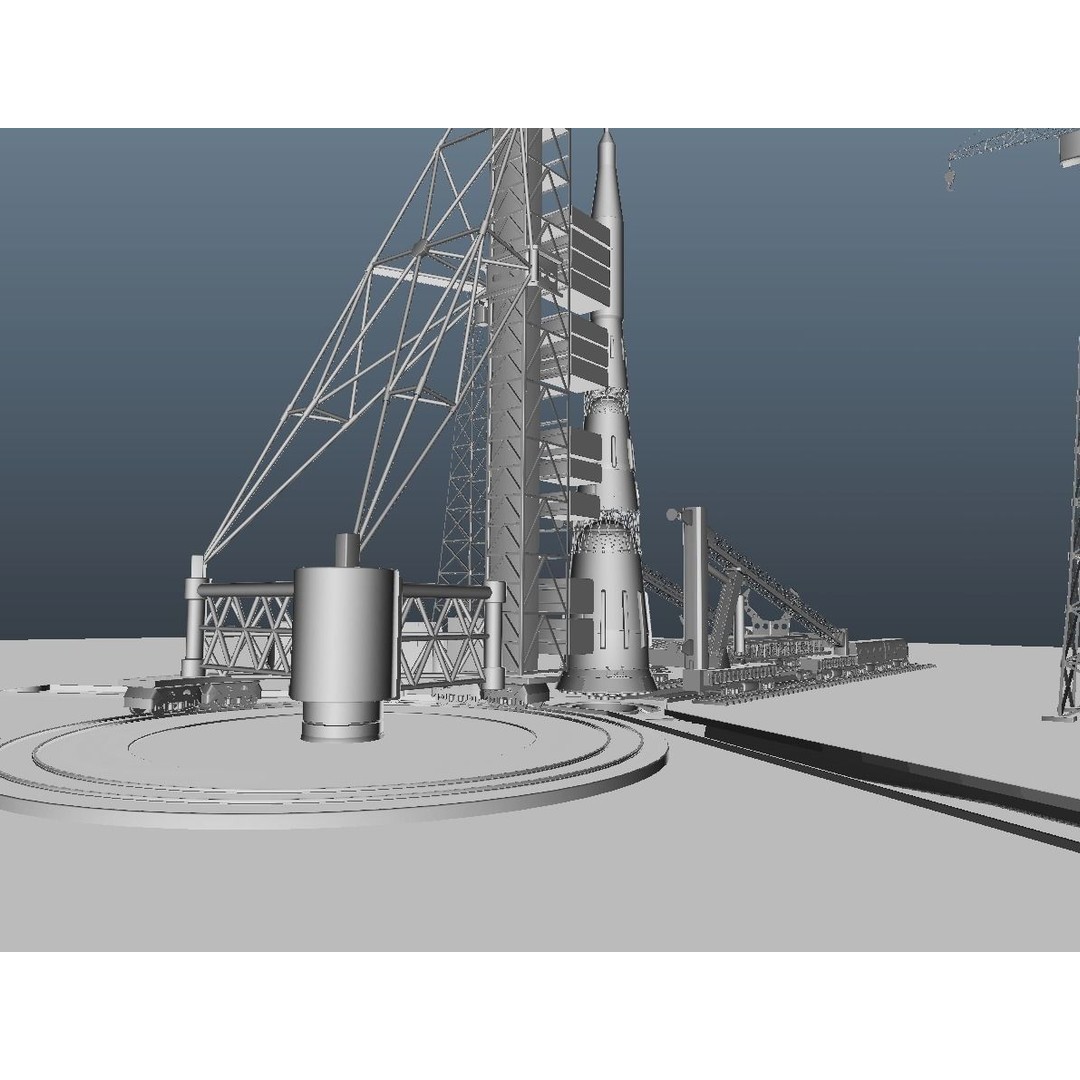 N-1 Rocket Launch Pad 3D Model – High Poly Educational Asset, Blender - View 18
