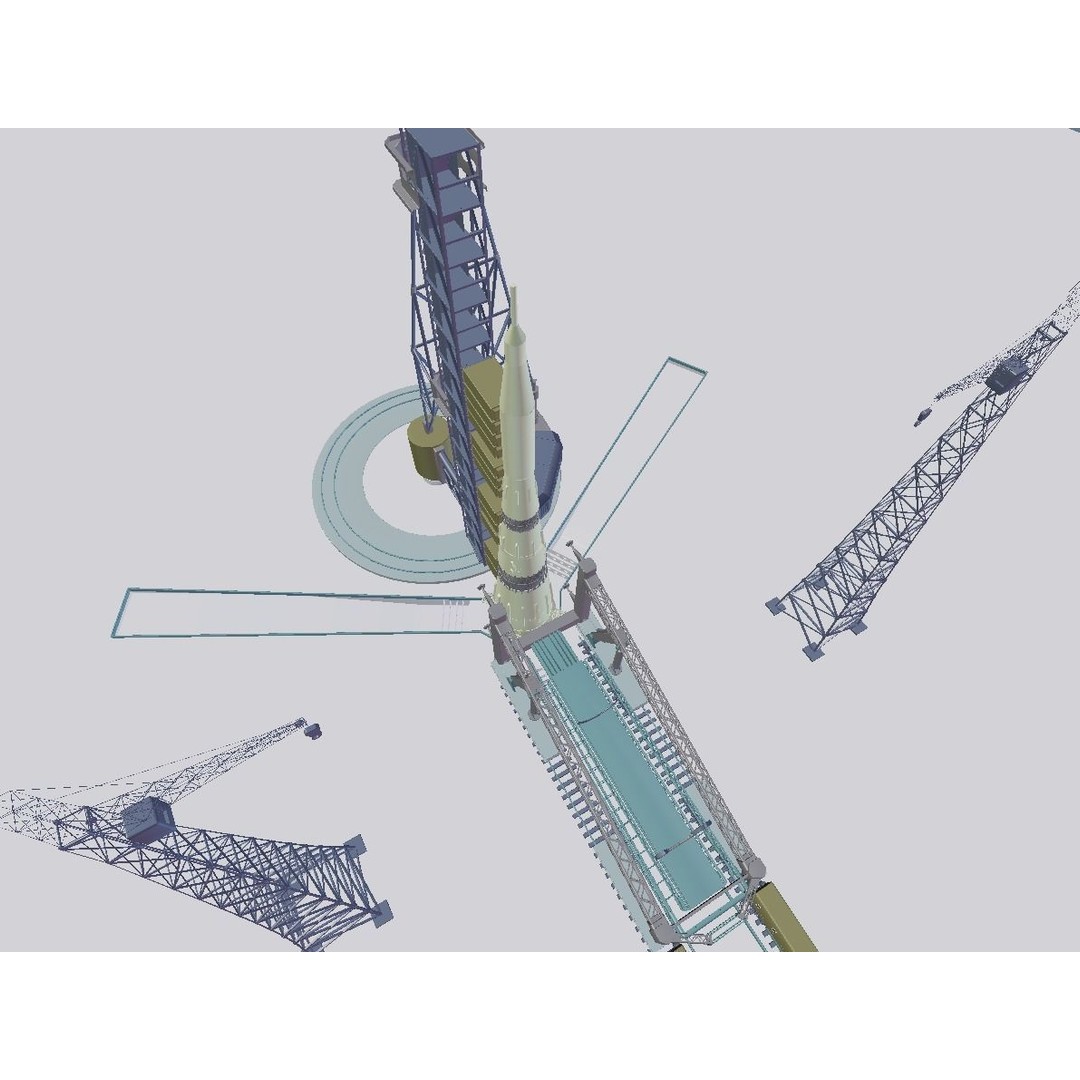 N-1 Rocket Launch Pad 3D Model – High Poly Educational Asset, Blender - View 19
