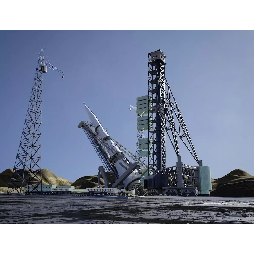 N-1 Rocket Launch Pad 3D Model – High Poly Educational Asset, Blender - View 2