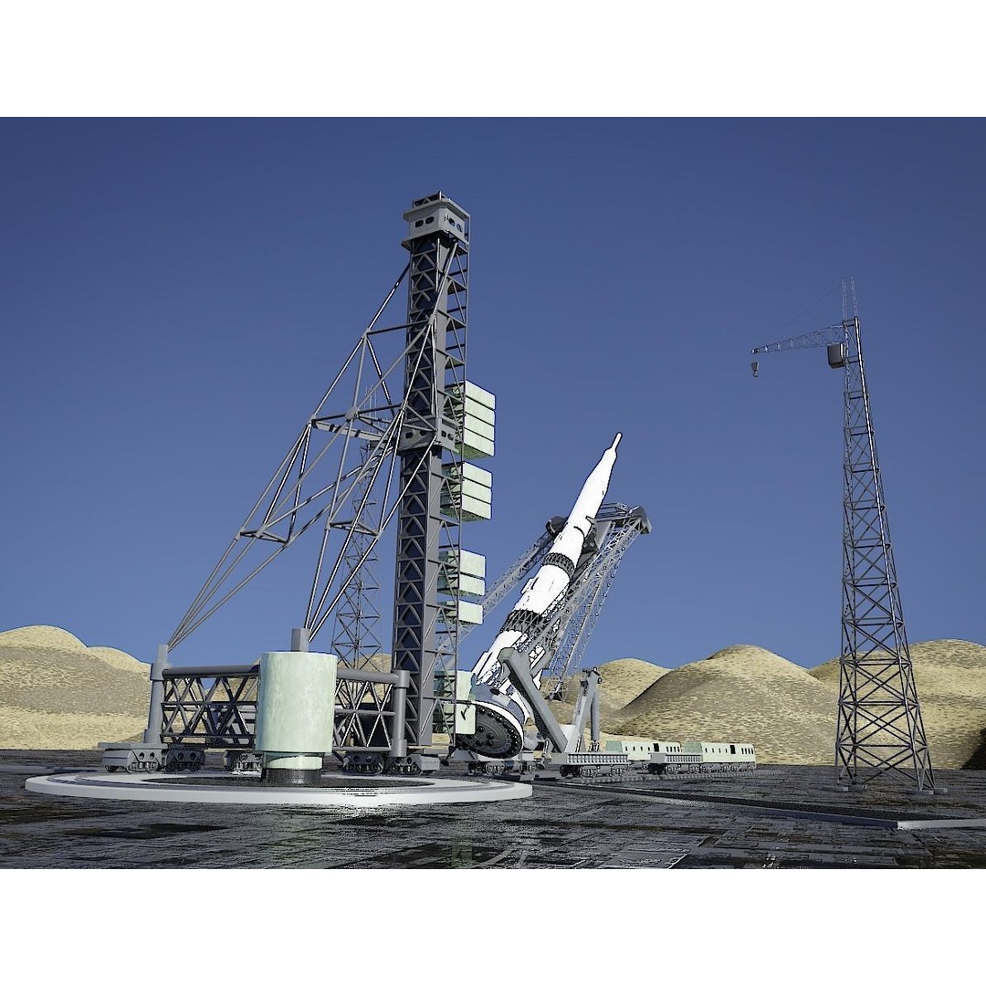 N-1 Rocket Launch Pad 3D Model – High Poly Educational Asset, Blender - View 5