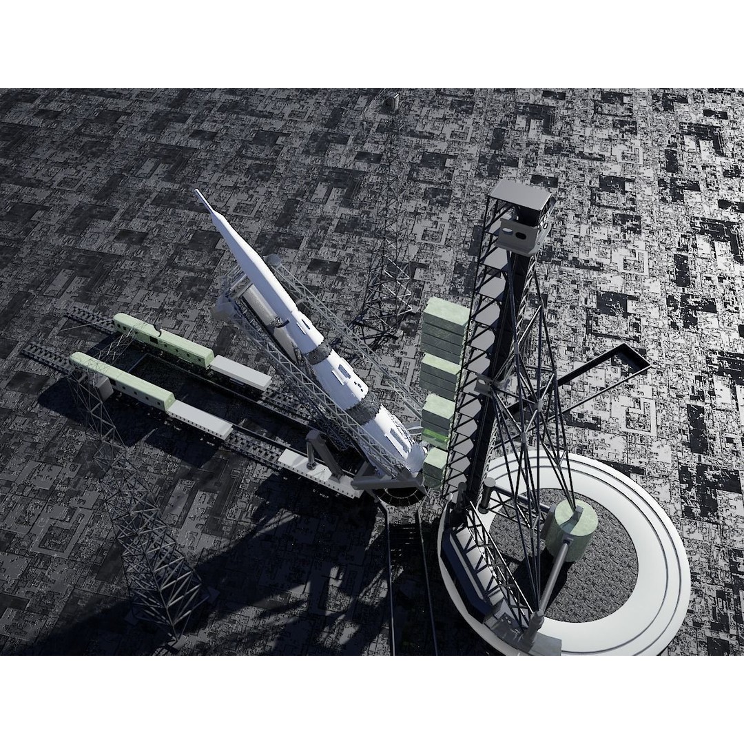 N-1 Rocket Launch Pad 3D Model – High Poly Educational Asset, Blender - View 6
