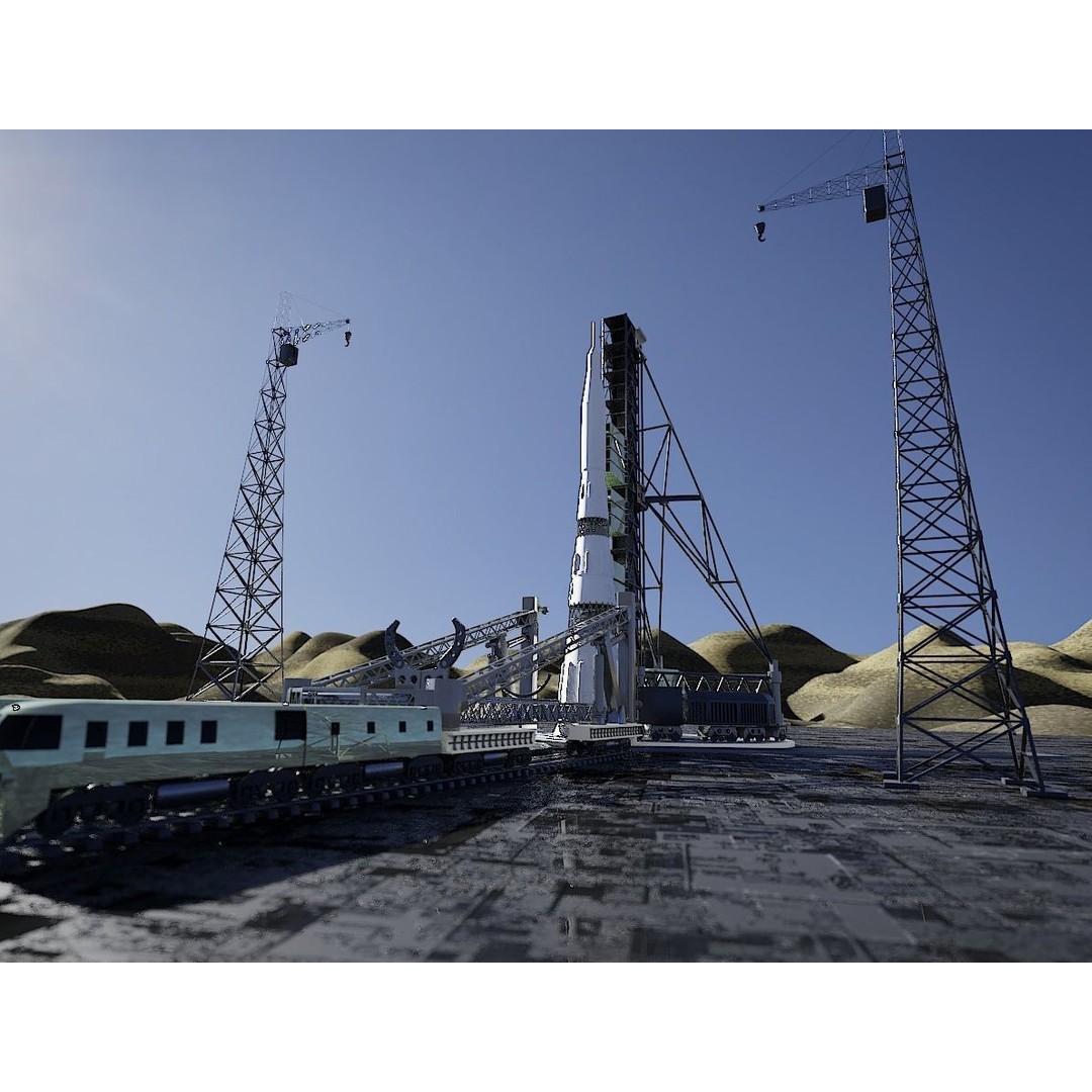 N-1 Rocket Launch Pad 3D Model – High Poly Educational Asset, Blender - View 8