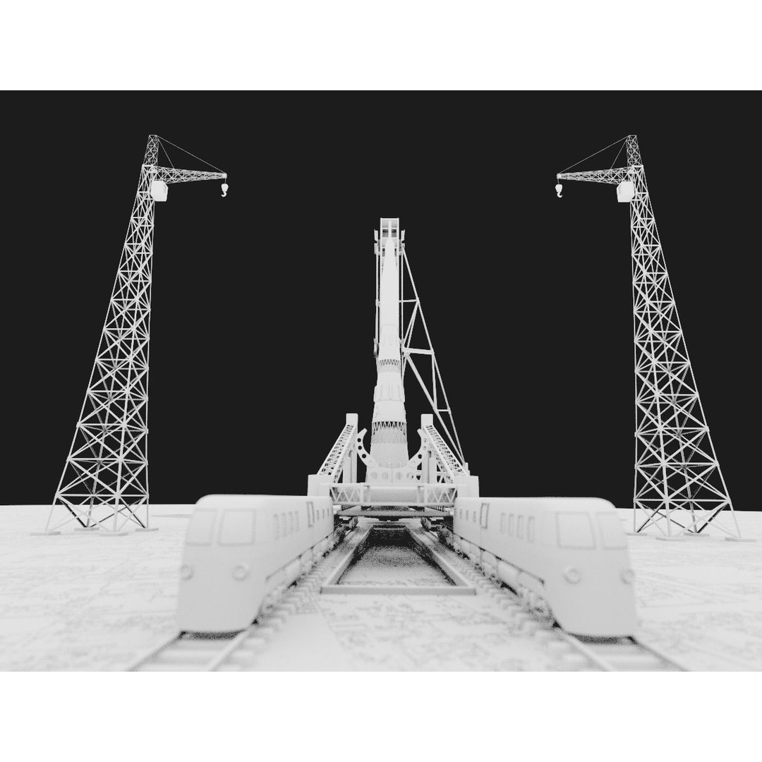 N-1 Rocket Launch Pad 3D Model – High Poly Educational Asset, Blender - View 9