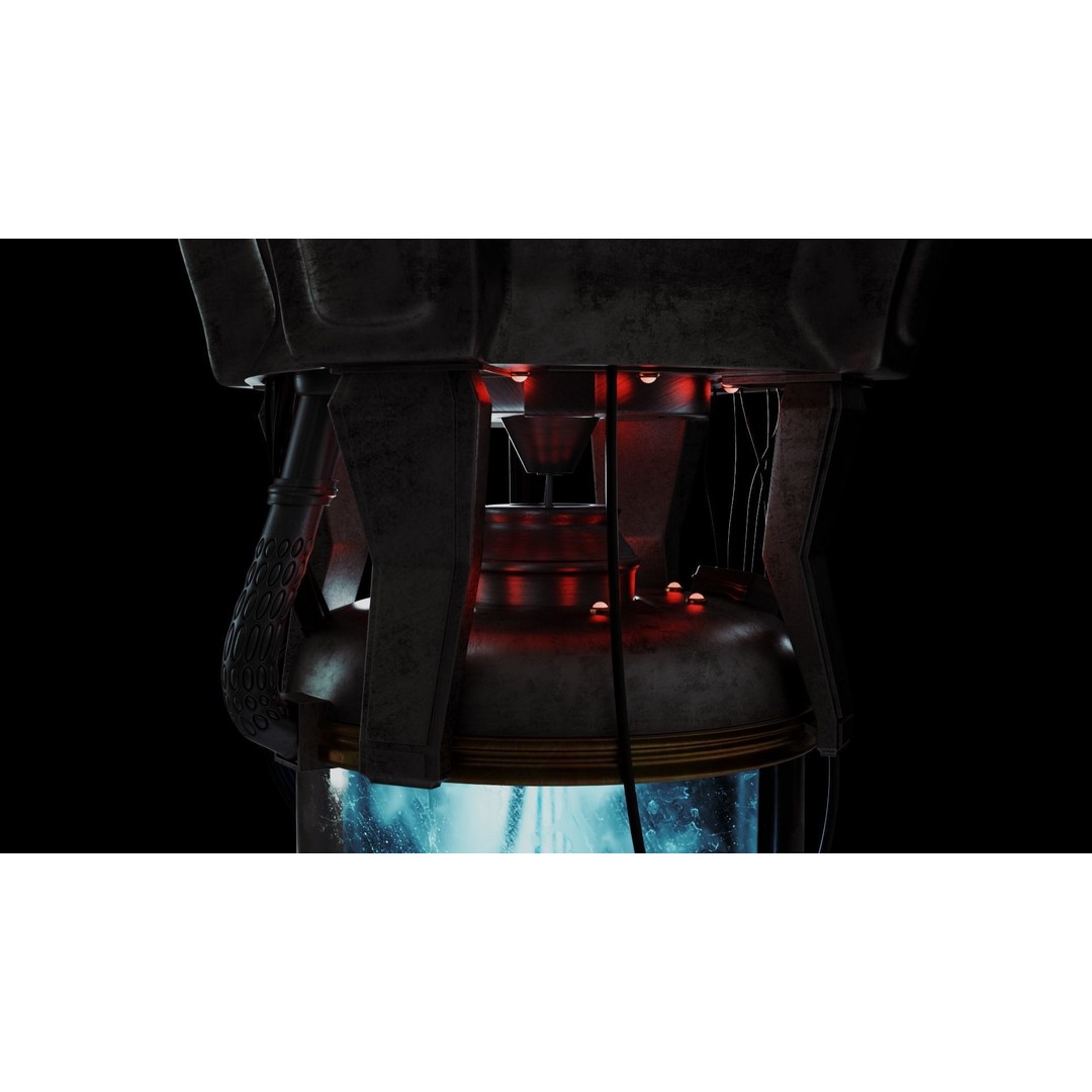 Futuristic Human Capsule 3D Model – High Poly Sci-Fi Laboratory, FBX - View 3