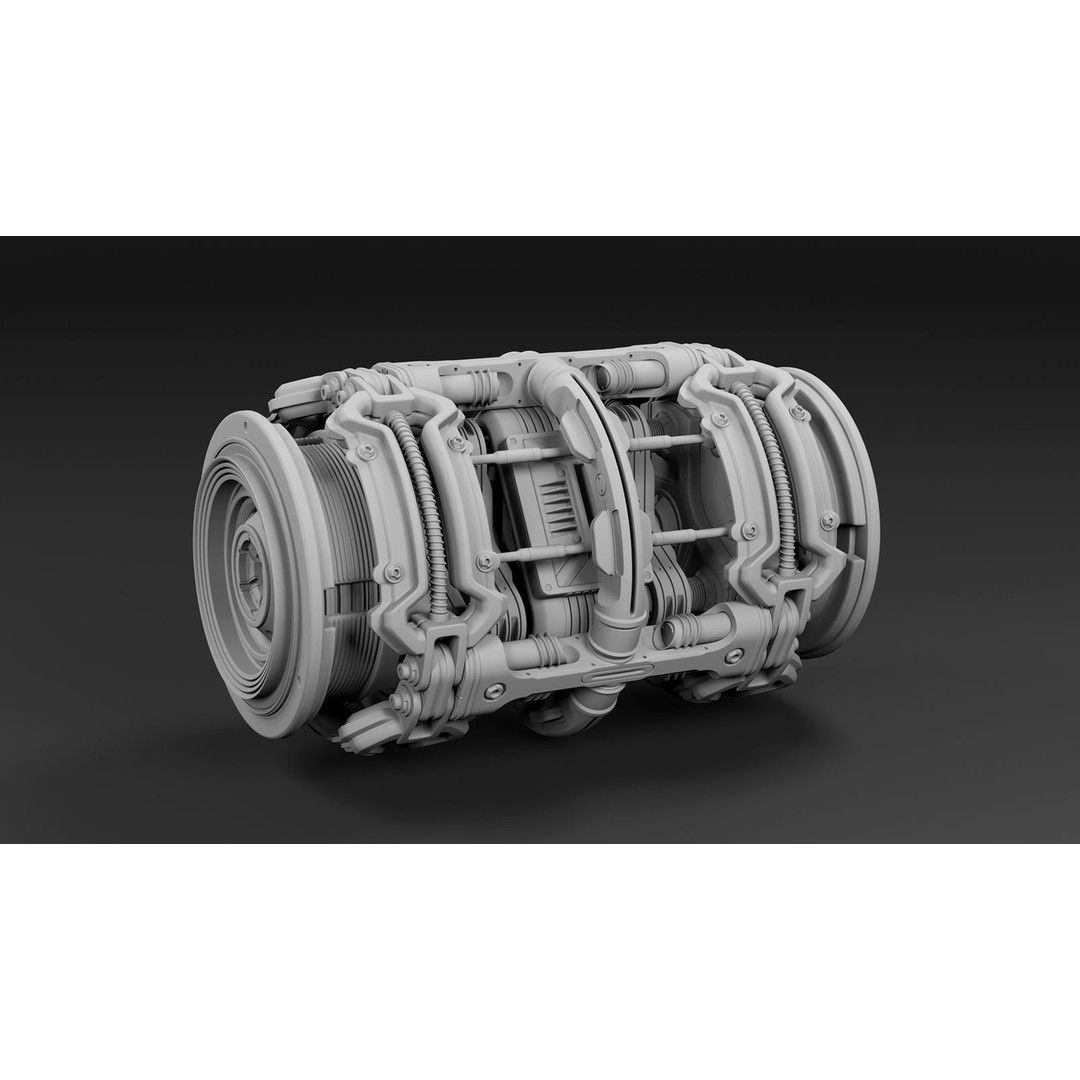 Sci Fi Mega Elements 3D Model – Subdivision Ready Kitbash Pack, FBX/OBJ - View 22