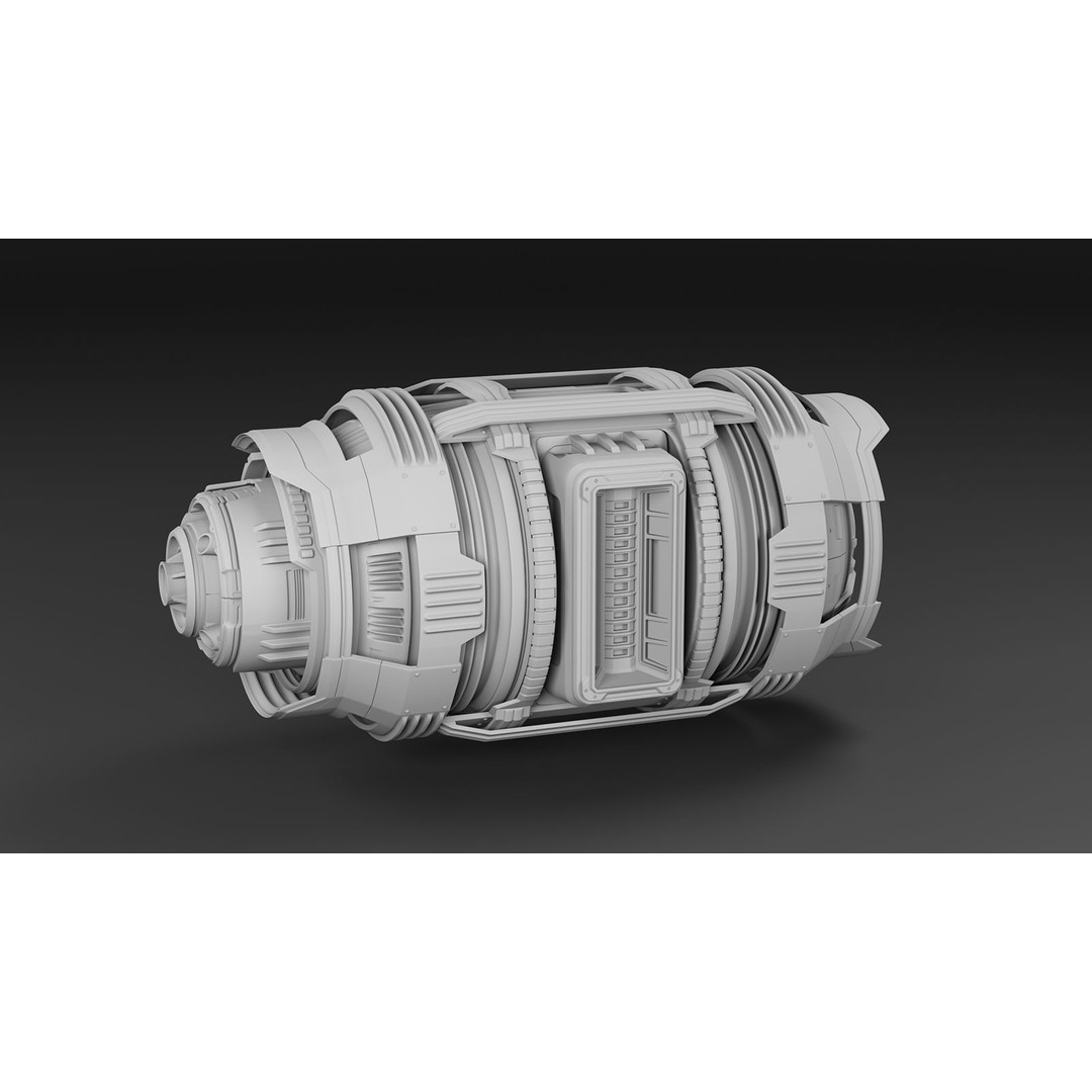 Sci Fi Mega Elements 3D Model – Subdivision Ready Kitbash Pack, FBX/OBJ - View 34