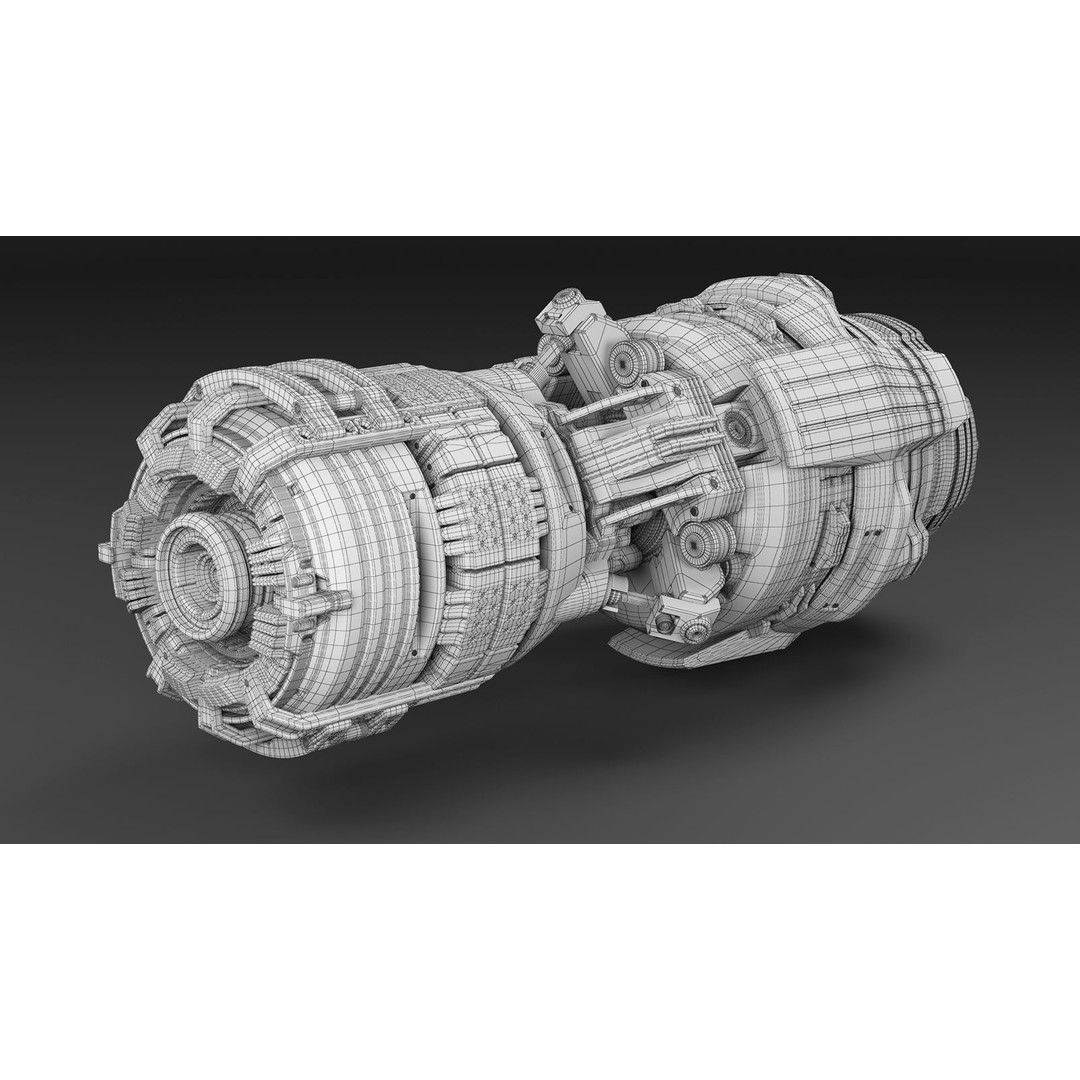 Sci Fi Mega Elements 3D Model – Subdivision Ready Kitbash Pack, FBX/OBJ - View 38