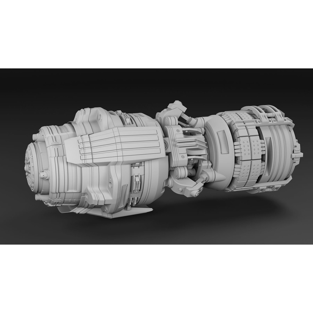 Sci Fi Mega Elements 3D Model – Subdivision Ready Kitbash Pack, FBX/OBJ - View 39